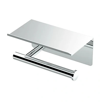 Image of Gatco 1420 Latitude II Toilet Paper Holder with Mobile Shelf Tissue, Chrome, 7&quot; W