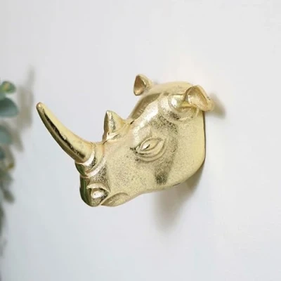 Image of Melody Maison Gold Rhino Wall Hook