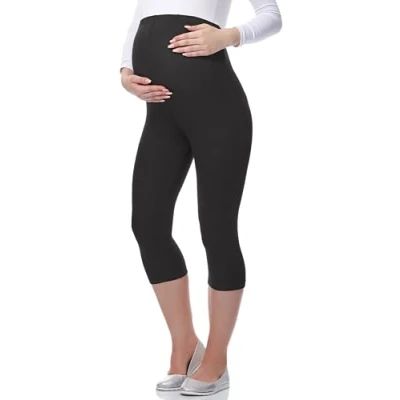 Image of Be Mammy Women&#039;s Maternity 3/4 Leggings 03(Graphite, XL)