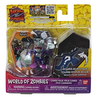 Image of World of Zombies 44271 44273 Bandai Zpain Torero &amp; Mystery 2.5 Inch Figures (2 Pack), Multicolor