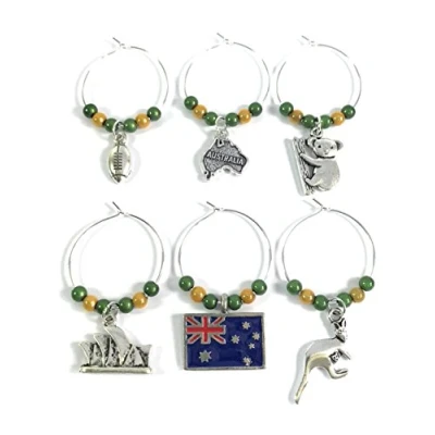 Image of Libby&#039;s Market Place Australian Australia Glass Charms with Velvet Gift Bag