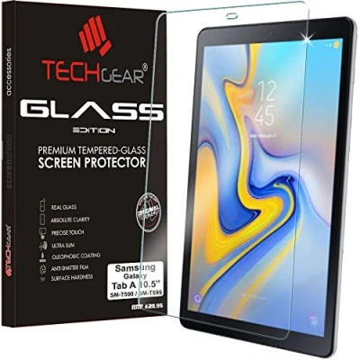 Image of TECHGEAR Glass Edition fits Samsung Galaxy Tab A 10.5 Inch (SM T590 / SM T595) Genuine Tempered Screen Protector Guard Cover
