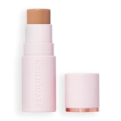 Image of Revolution, Skin Silk Bronzer Stick, Buildable Colour for Cheek, Eye, &amp; Lip, Cream to Powder Formula, Vegan Cruelty Free, Fair Sand, 4.5g