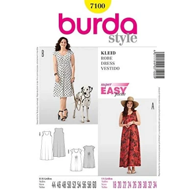 Image of Burda B7100 Dress Sewing Pattern 19 x 13 cm