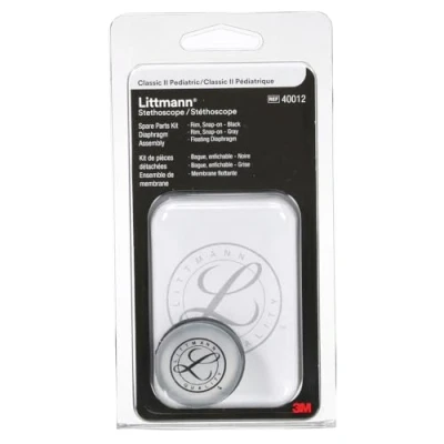 Image of 3M Littmann Stethoscope Spare Parts Kit, Classic II Paediatric Diaphragm Assembly, 40012, Black Grey, (Packaging May Vary)