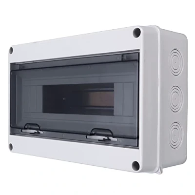 Image of Distribution Protection Box, IP66 Waterproof Transparent Cover DIN Rail Outdoor Junction Box for Indoor Wall Circuit Breaker (15Way)