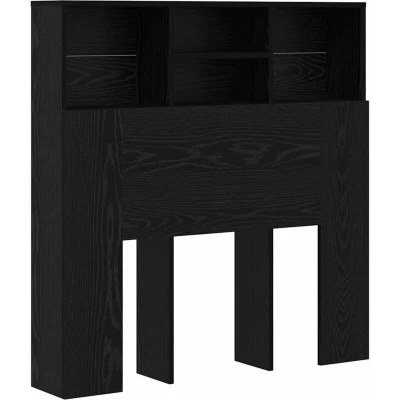 Image of vidaXL Headboard Cabinet Black oak 100 x 19 103.5 cm Engineered wood