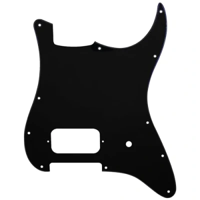 Image of Musiclily Pro 11 Holes ST Strat Uncovered One Humbucker Guitar Pickguard Scratch Plate for American/Mexican Fender Tom Delonge Stratocaster Electric Guitar, 3ply Black