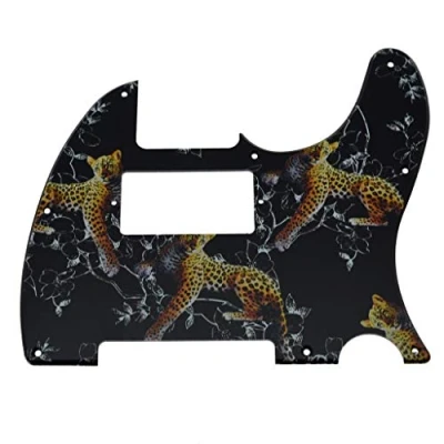 Image of Dopro 8 Hole Tele Guitar 3D Printed plastic Humbucker Pick Guard for modern standard USA/Mexican Fender Telecaster Leopard Pattern