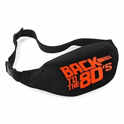 Image of lifeguardgear Back to the 80&#039;s Bum Bag (Black Orange Print)