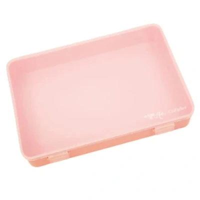 Image of Craftelier Organization Box for Scrapbooking and Crafts Materials with Transparent Lid Stackable Equal Boxes Size 26.5cm x 17.8cm 4.3cm Pink
