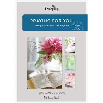 Image of DaySpring Praying for You King James Version 4 Design Assortment with Scripture 12 Boxed Cards and Envelopes (81841)
