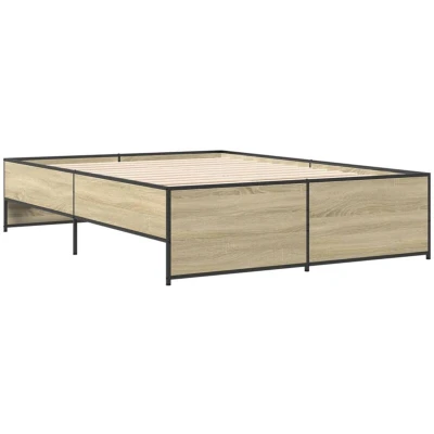 Image of vidaXL Bed Frame without Mattress Sonoma Oak 140x190 cm