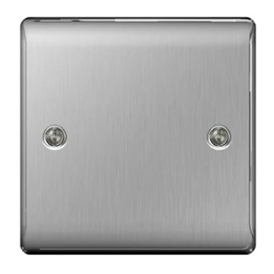 Image of BG Nexus NBS Range Brushed Steel Switches &amp; Sockets Full of Matching Items (1 Gang Blank Plate)