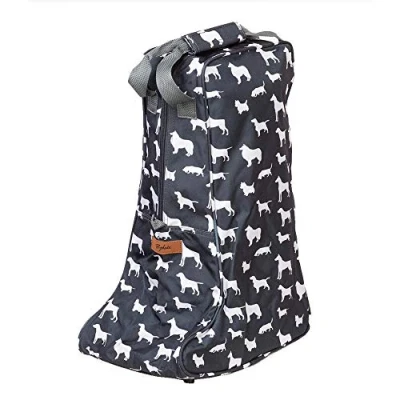 Image of Rydale Wellington Boot Storage Bag Zipped Carry Handle Carrier Welly Men&#039;s Ladies (Multi Dog)