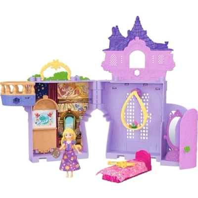 Image of Mattel Disney Princess Toys, Rapunzel Storytime Stackers Doll House Tower with Small Doll, 1 Pascal Figure &amp; 7 Accessories, Inspired by Movie, JDP61