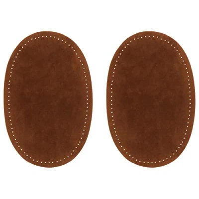 Image of ZUPAYIPA 2Pcs Sew On Fabric Oval Elbow Knee Patches Sweater Trousers Repair Craft Supply Sewing Appliques (Suede Fabric，Brown)