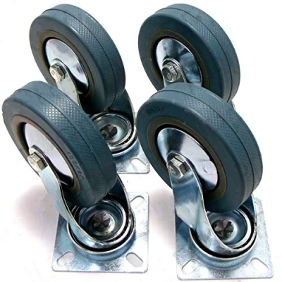 Image of 4X Grey Heavy Duty Swivel Castors 4&quot;/100mm Furniture Castor Wheels
