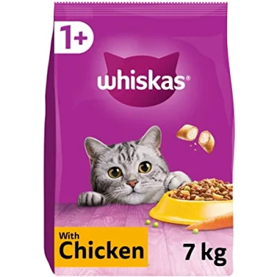 Image of Whiskas 1+ Adult Chicken, Dry Cat Food , 7 kg ( Pack of 1)