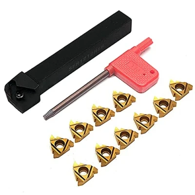 Image of Maizoon CNC Lathe Threading Turning Tool Set SER1212H16 Insert Holder + 10pcs 16ER AG60 Carbide Inserts T15 Wrench Tools DZ11