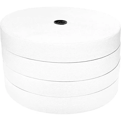 Image of 80 Metres of Sewing Elastic Rubber, Available in Various Widths, Tape for Sewing, Wide Tape, Rubber and Crafts, Clothes, (White, 2 x 20 mm)