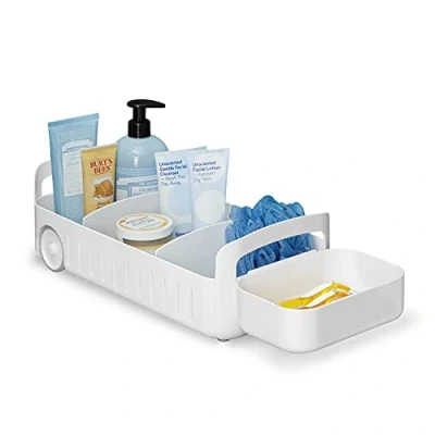 Image of YouCopia Under Sink Rolling Bathroom Bin, 8&quot;, White