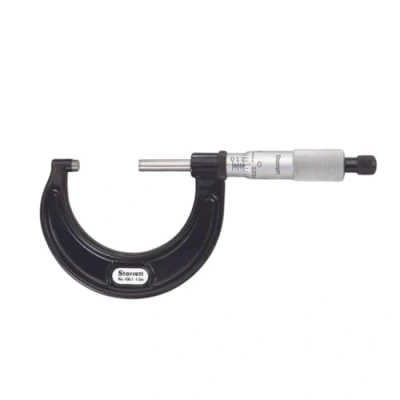 Image of Starrett 436.1XRL 2 Outside Micrometre, Ratchet Stop, Lock Nut, Carbide Faces, 1 2&quot; Range, 0.001&quot; Graduation, +/ 0.0001&quot; Accuracy