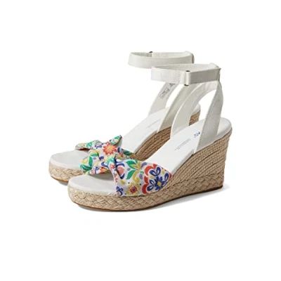 Image of TOMS Women&#039;s Marisela Wedge Sandal, White Mediterranean Tiles, 7 UK