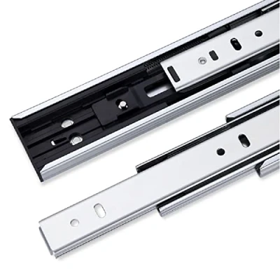 Image of Hafele Stainless Steel Side Mount Drawer Runners, 35kg Load Capacity, Full Extension Metal Ball Bearing Slides with Soft Close Cushioning
