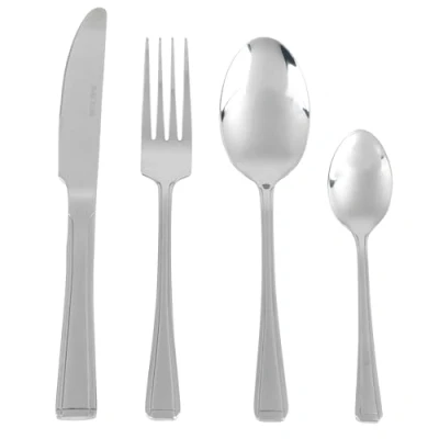 Image of Salter BW031402EU7 Buxton 24 Piece Cutlery Set, Stainless Steel Service for 6 People, Tableware Including Forks, Knives, Teaspoons and Table Spoons, Dishwasher Safe Flatware