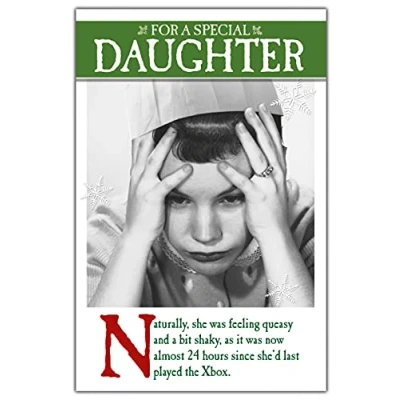 Image of Emotional Rescue Daughter Christmas Card, Funny Cards Daughter,Multi,159x235mm