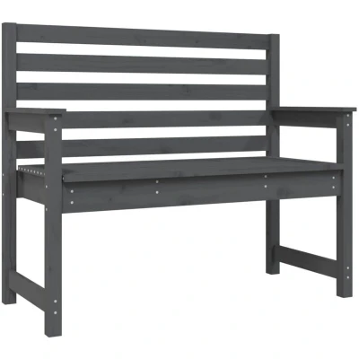 Image of vidaXL Garden Bench Grey 109x48x91.5 cm Solid Wood Pine