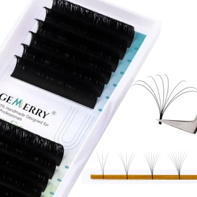 Image of Easy Fan Lash Extensions 0.07mm 12mm d curl Russian Volume Noir Tray Automatic Flowering Blooming Self Fanning Lashes 3D 4D 5D 6D 8D Long Individual Gemerry Lash(0.07 12mm)