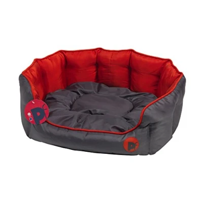 Image of Petface Waterproof &amp; Washable Oxford Dog Luxury Oval Bed, Red, x Large, 70 cm