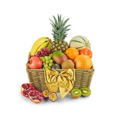 Image of Tropical Fresh Fruit Hamper Large Luxury with Mango, Pineapple, Grapes Gift Basket for Birthdays and Celebrations, Premium Bowls, from Regency Hampers