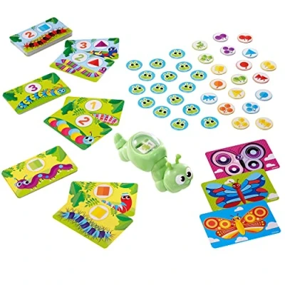 Image of Fisher Price,Multicolor,GYJ81 ​Patty Pillar Price Kids Pre School Game, Colors, Shapes &amp; Matching with Cards, Tokens Caterpillar Spinner, 2 to 6 Players, Gift for Ages 3 Years Older
