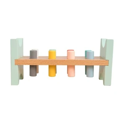 Image of Owl &amp; Fox OF208 Wooden, Pretend Pounding Bench with Hammer and Pegs, Developmental Montessori Play for Boys Girls 12 Months+