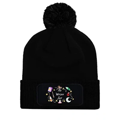 Image of Grindstore My Witchy Shit Bobble Beanie Black
