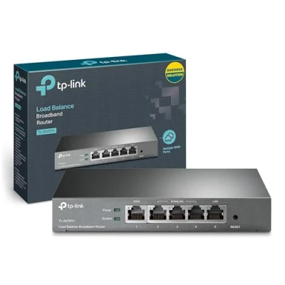 Image of TP Link Load Balance Broadband Router,10/100M WAN Ports, Abundant Security Features, With Lightning Protection(TL R470T+)