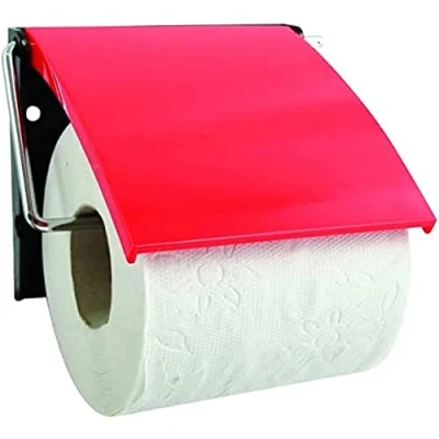 Image of MSV Bathroom Series Roll Toilet Paper Holder with Flap Red, Polystyrene, 30 x 20 15 cm