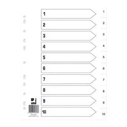 Image of Q Connect Index 1 10 Polypropylene White (25 Pack)