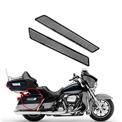 Image of HDBUBALUS Motorcycle Reflectors Saddlebag Latch Covers Fit for Harley Touring Street Glide Electra Road King Ultra Limited 2014 2020 White