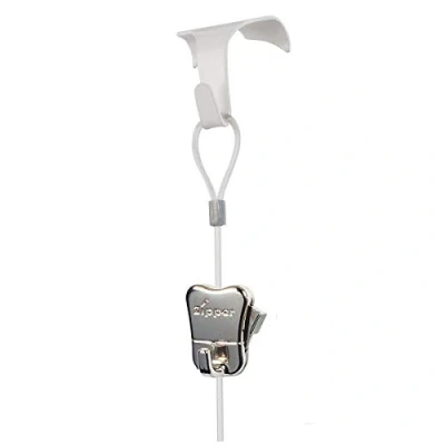 Image of Stas white Moulding Hook + Perlon Cord with Loop 59 Zipper by Picture Hanging Systems
