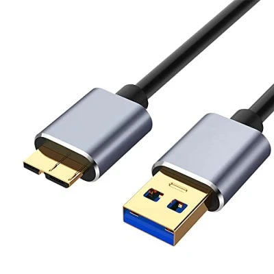 Image of Eono Hard Drive Cable, 0.5M 5Gbps, USB 3.0 A to Micro B Lead Portable External Compatible with WD Elements, Seagate Expansion, Toshiba, M3 1TB, Galaxy S5/Note 3 (1M, USB)