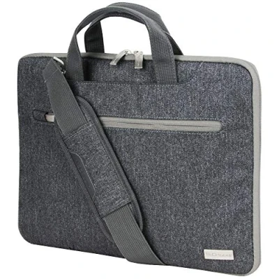 Image of TECHGEAR Case for 15&quot; 15.6&quot; Laptops, Portable Multi function Laptop with Adjustable Shoulder Strap, Luggage Strap &amp; Suppressible Handles, Sleeve Organiser Cover + Pockets GREY