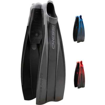 Image of Cressi Unisex Free Frog Technical Diving Fins, Black Red, UK 10 11 EU 45 46