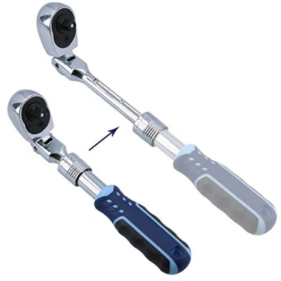 Image of AB Tools Toolzone 1/4&quot; Drive Extendable + Flexible Ratchet Socket Driver 72 Teeth Quick Release