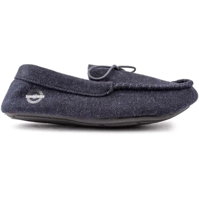 Image of Lambretta Mens Bear Slippers Blue Size UK 7