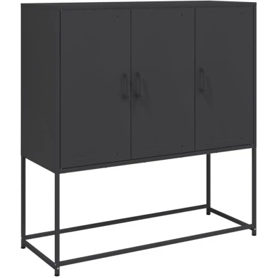 Image of vidaXL Highboard Black 100.5x39x107 cm Steel