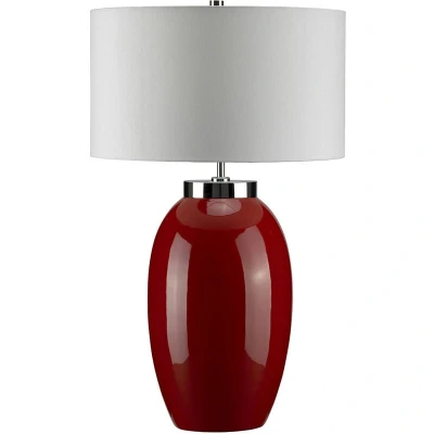 Image of Victor 1 Light Large Table Lamp Red, E27
